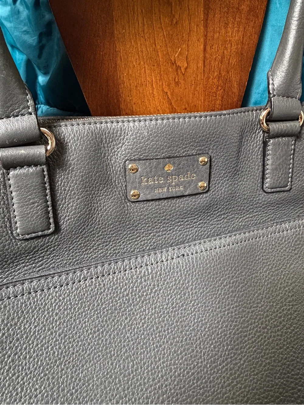 kate spade Pebbled Leather Tote in Black